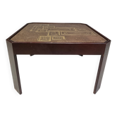 Table d'appoint en laiton gravé vintage, années 1970