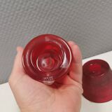 Reversible glass candlesticks with a conical shape for tealights or candles