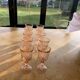 10 vintage rosaline pink glass wine glasses