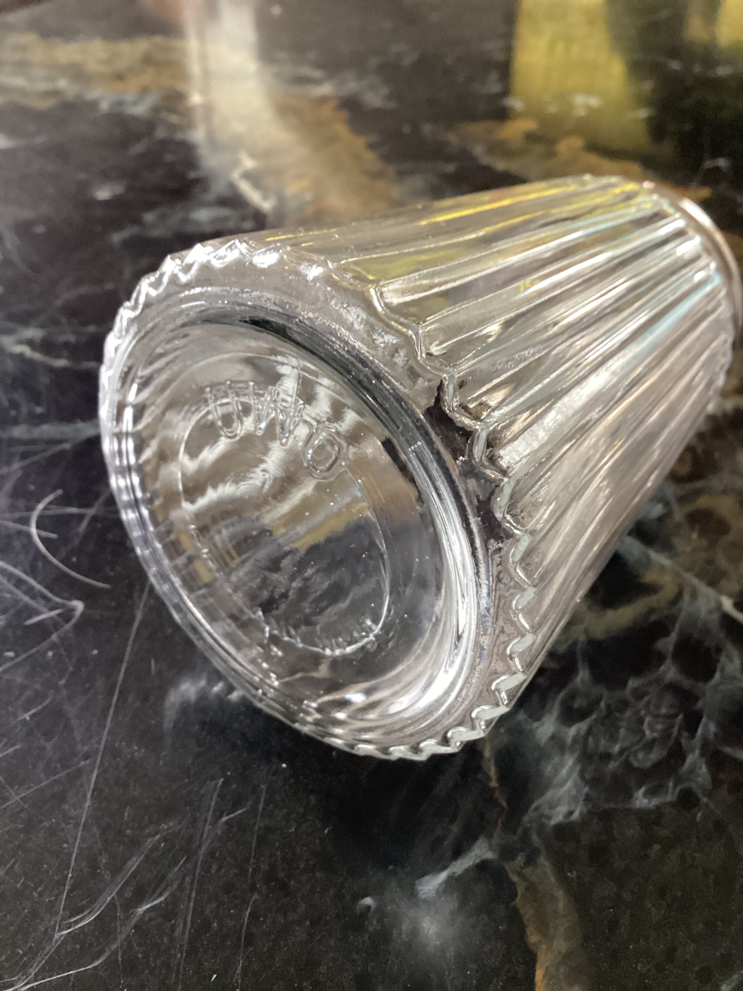 Uwo vintage glass sugar dispenser