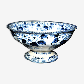 Antique Creil & Montereau Flora salad bowl in earthenware decorated with bindweed ca.1880