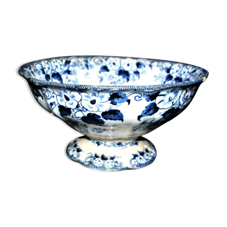 Antique Creil & Montereau Flora salad bowl in earthenware decorated with bindweed ca.1880