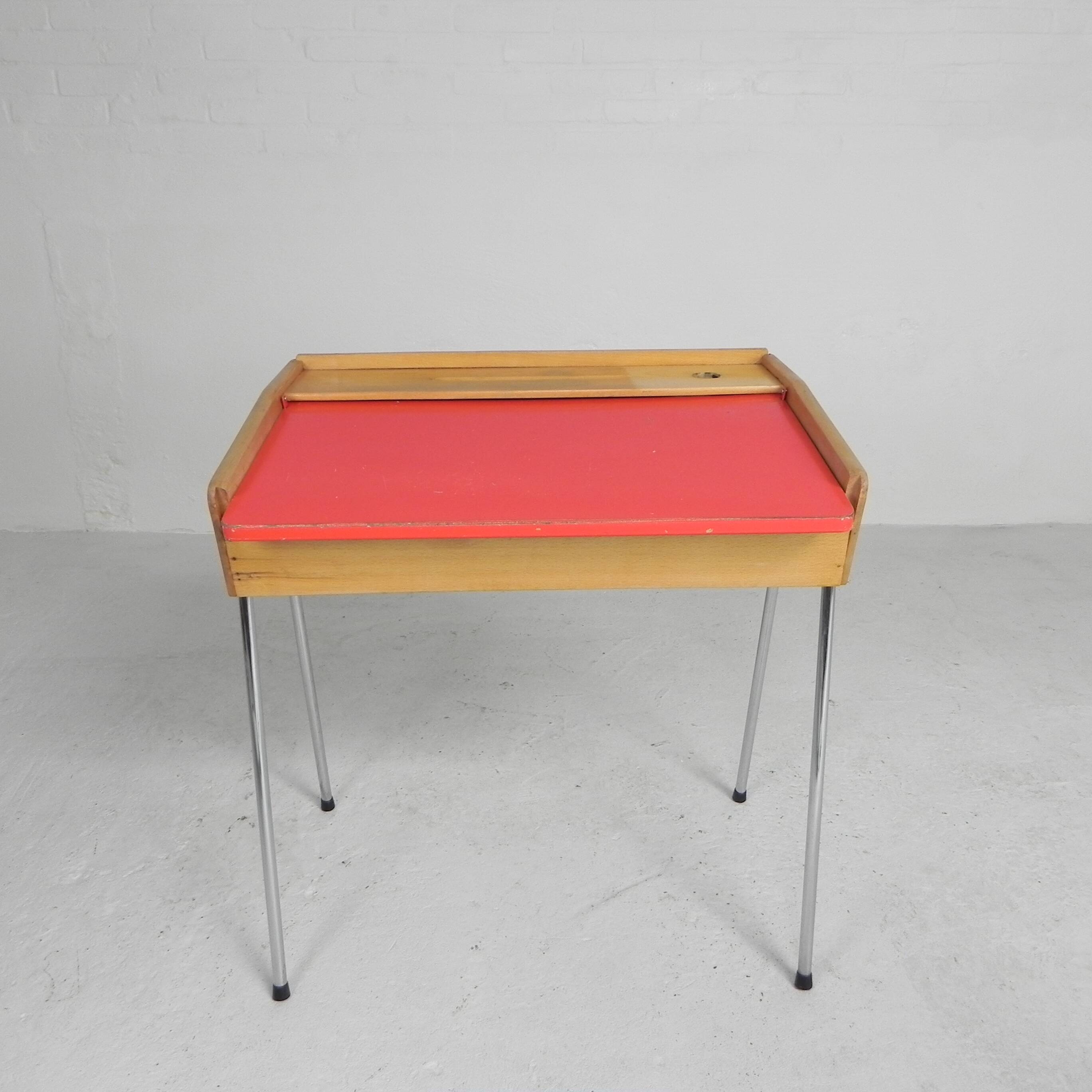 Antique children's desk with flap, 1950