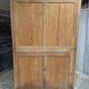 Antique wardrobe, kitchen cabinet, pinewood, creamy white