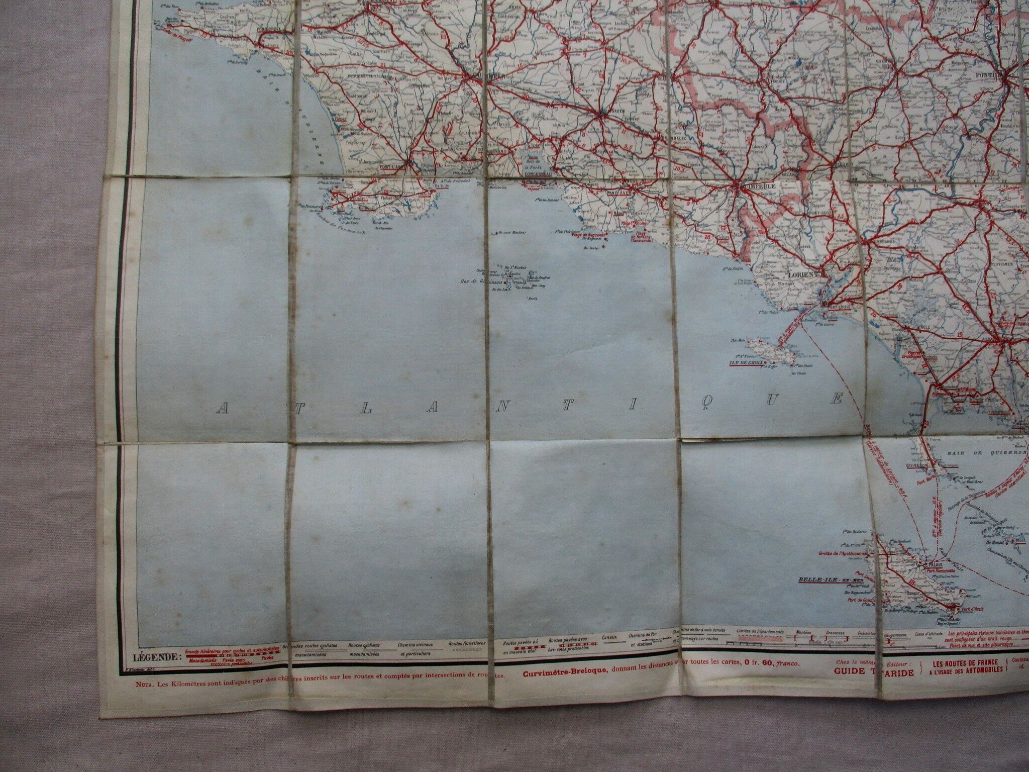 Map taride brittany west section on canvas