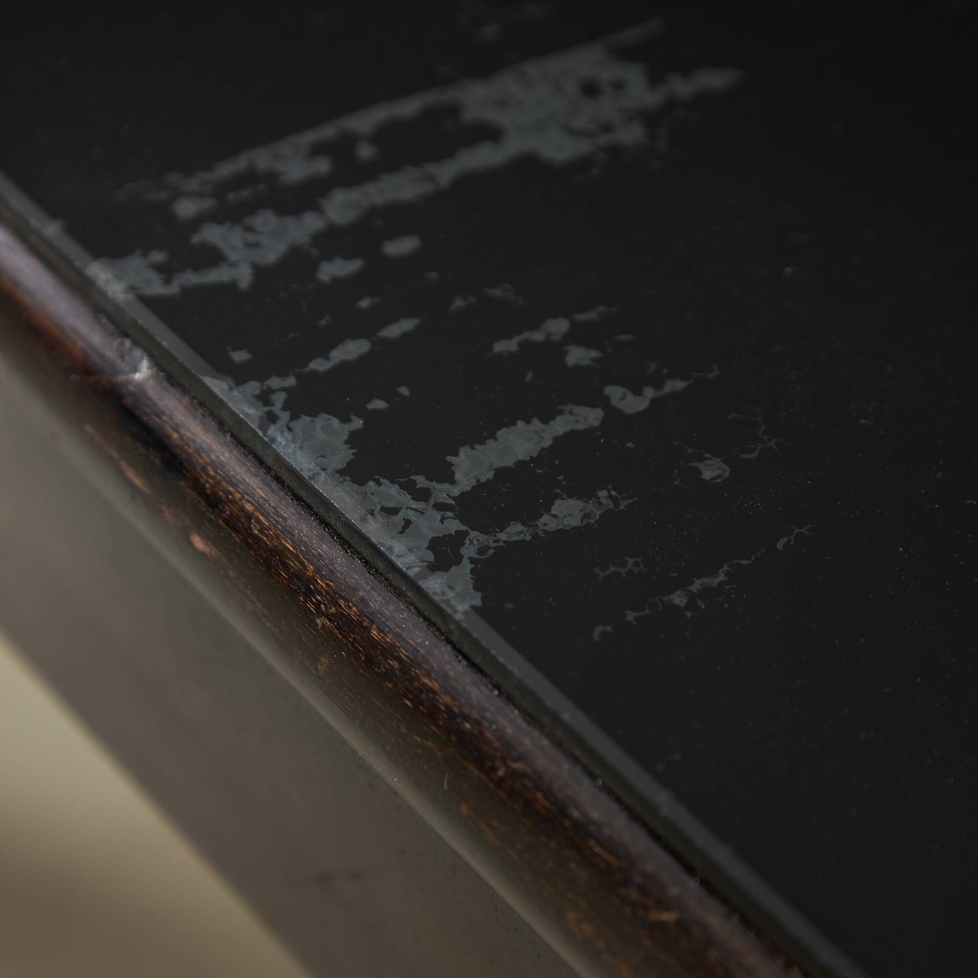 Large Robust Dinig Table with Carved Legs and Glass Top