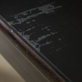 Large Robust Dinig Table with Carved Legs and Glass Top