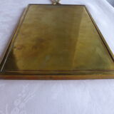 Old brass mirror rectangular shape to hang/hand-facing 35x22cm