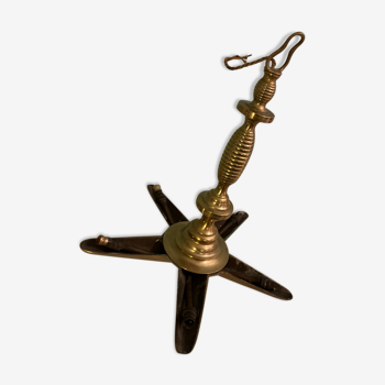 Lustre de shabbat alsace 5 branches bronze