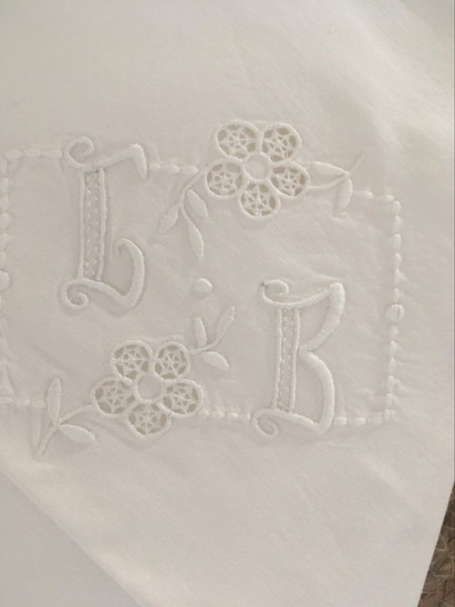 Embroidered pillowcase C B.