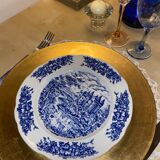 Set of 2 flat plates pyroblan blue