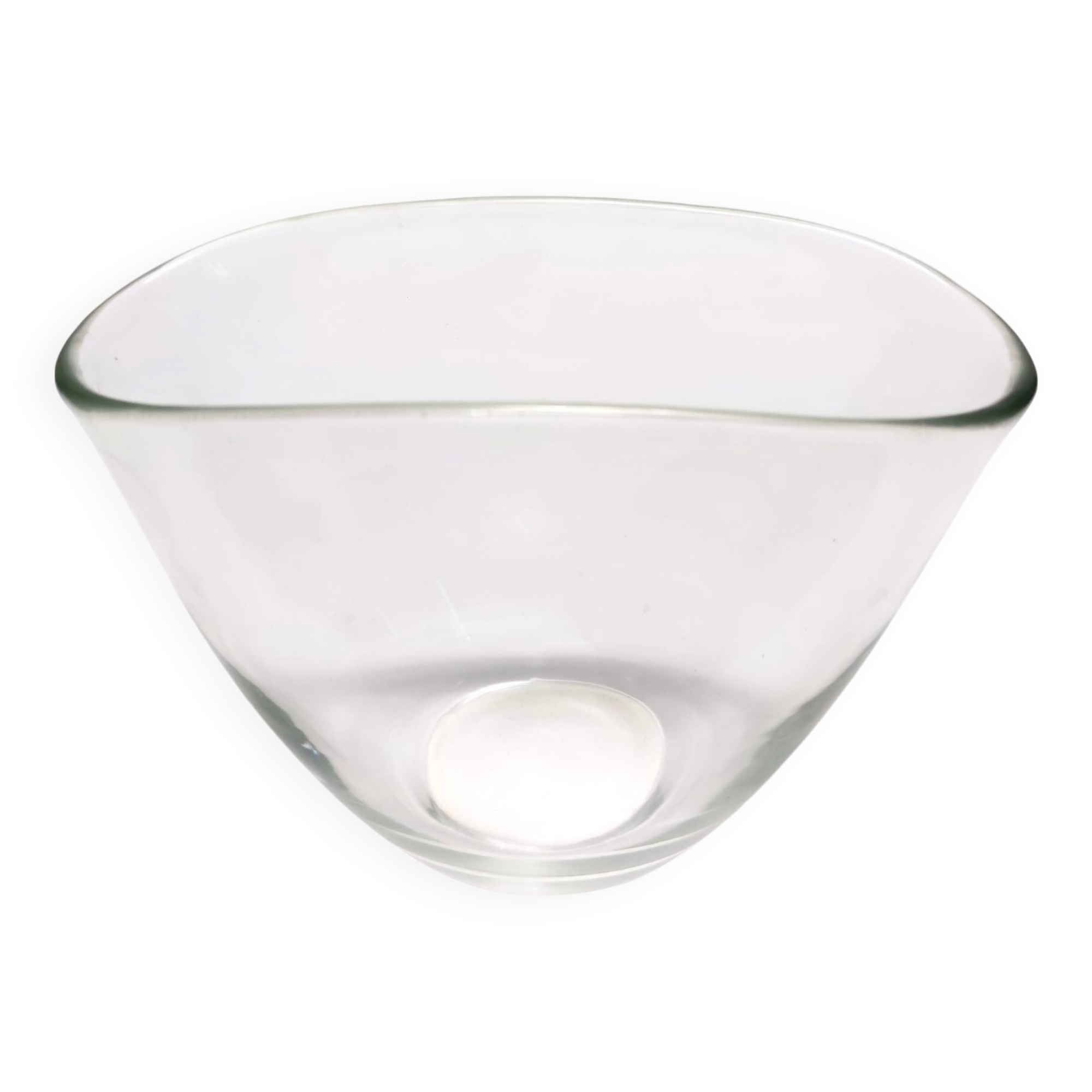 Transparent Hand-Blown Murano Glass Vase, Italy