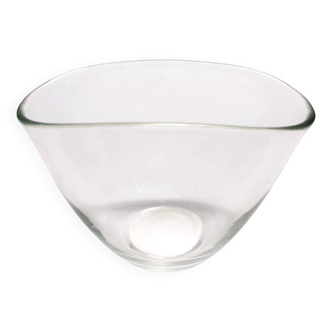 Transparent Hand-Blown Murano Glass Vase, Italy