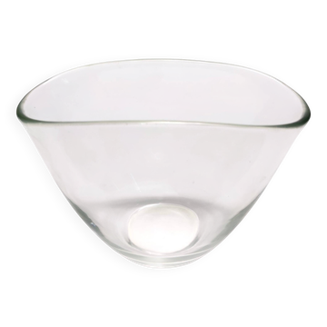 Vase transparent en verre soufflé à la main de Murano, Italie
