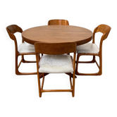Lot table et 4 chaises traîneau de Baumann
