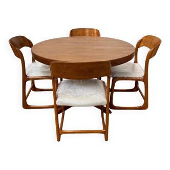 Set of table and 4 sled chairs from Baumann