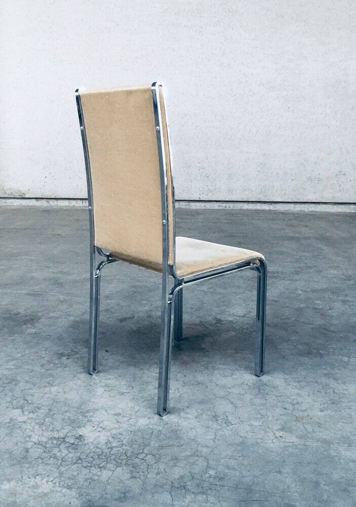 Italian Hollywood Regency Style Modernist Dining Chairs, 1970s, Set of 6