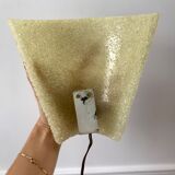 Applique murale en plexi jaune et métal doré années 60-70