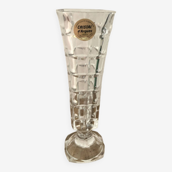 Vintage vase soliflor en cristal d'Arques neuf dans sa boîte