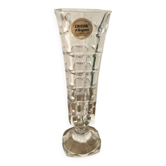 Vintage soliflor vase in Arques crystal, new in box