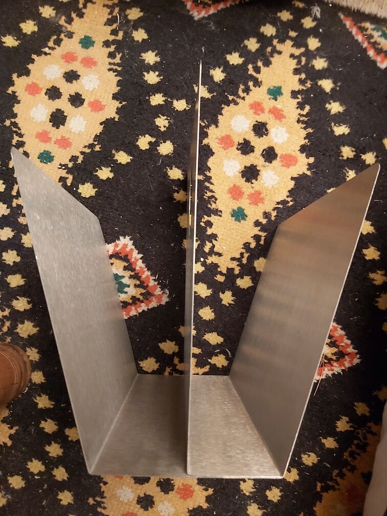 70s brushed steel magazine rack