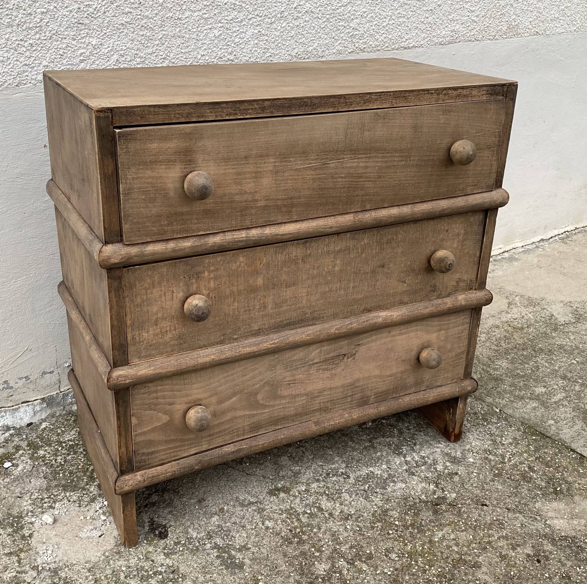Small Bauhaus vintage chest of drawers from the 1960s.