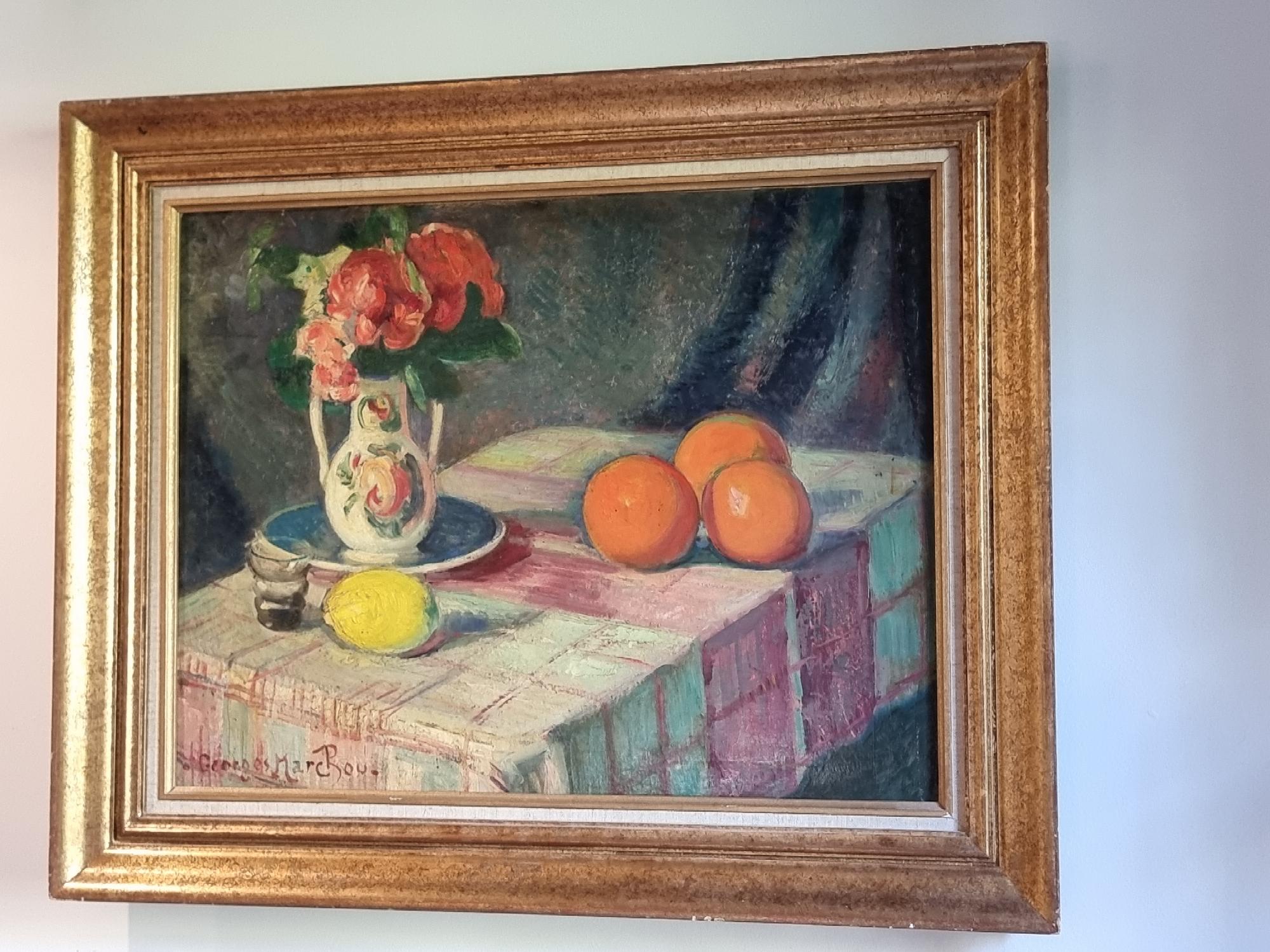 ̈Nature morte , Oil on Canvas by Georges Marchou, early 20th