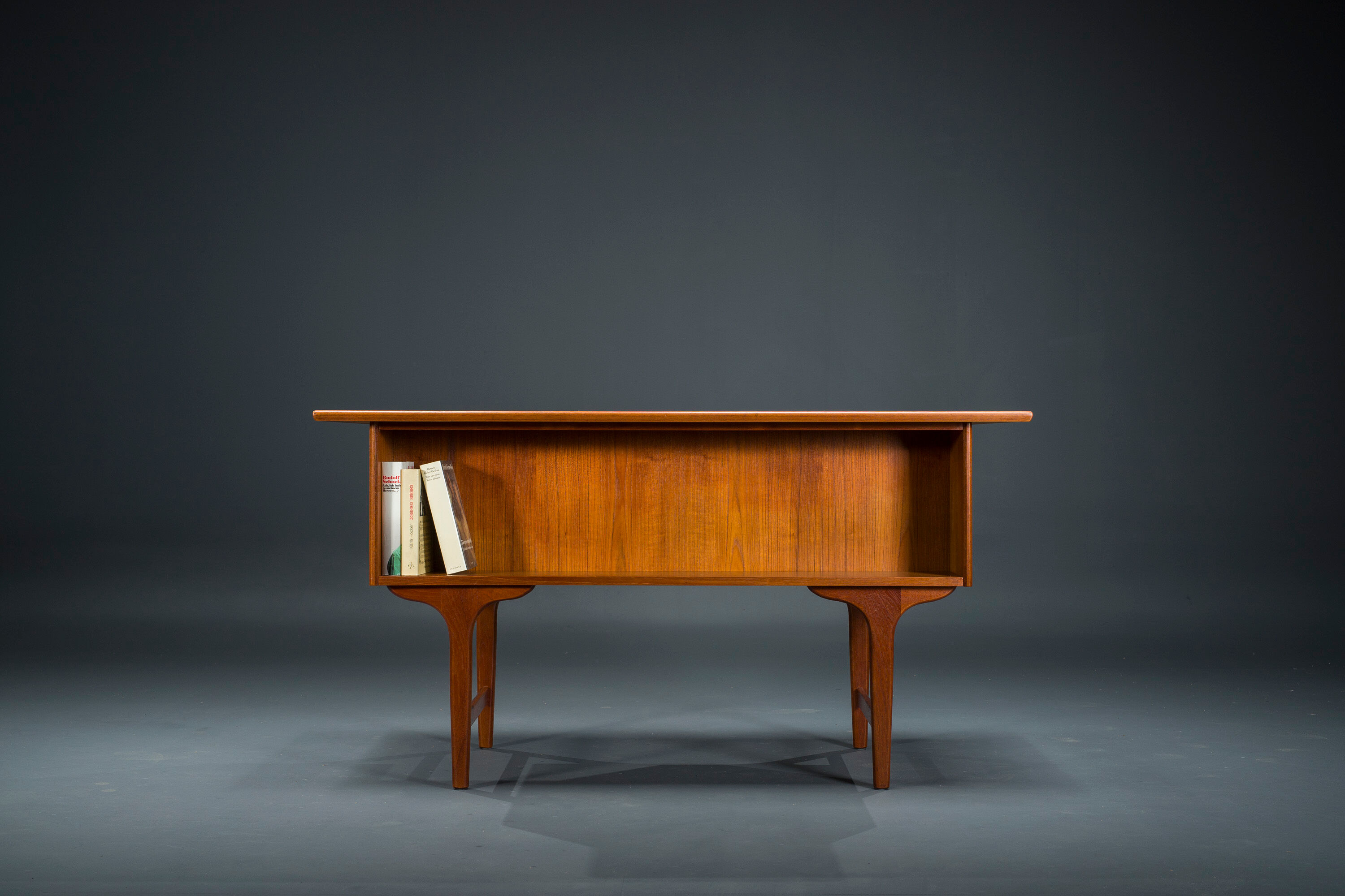 Danish teak desk by Gunnar Nielsen for Tibergaard 1960s