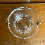 Vintage crystal ice bucket with mold and chrome metal handle