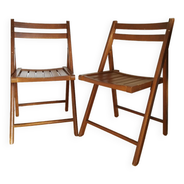 Paire de chaises pliantes vintage