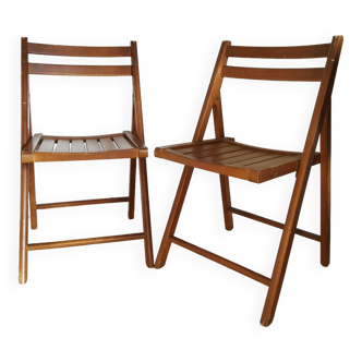 Paire de chaises pliantes vintage