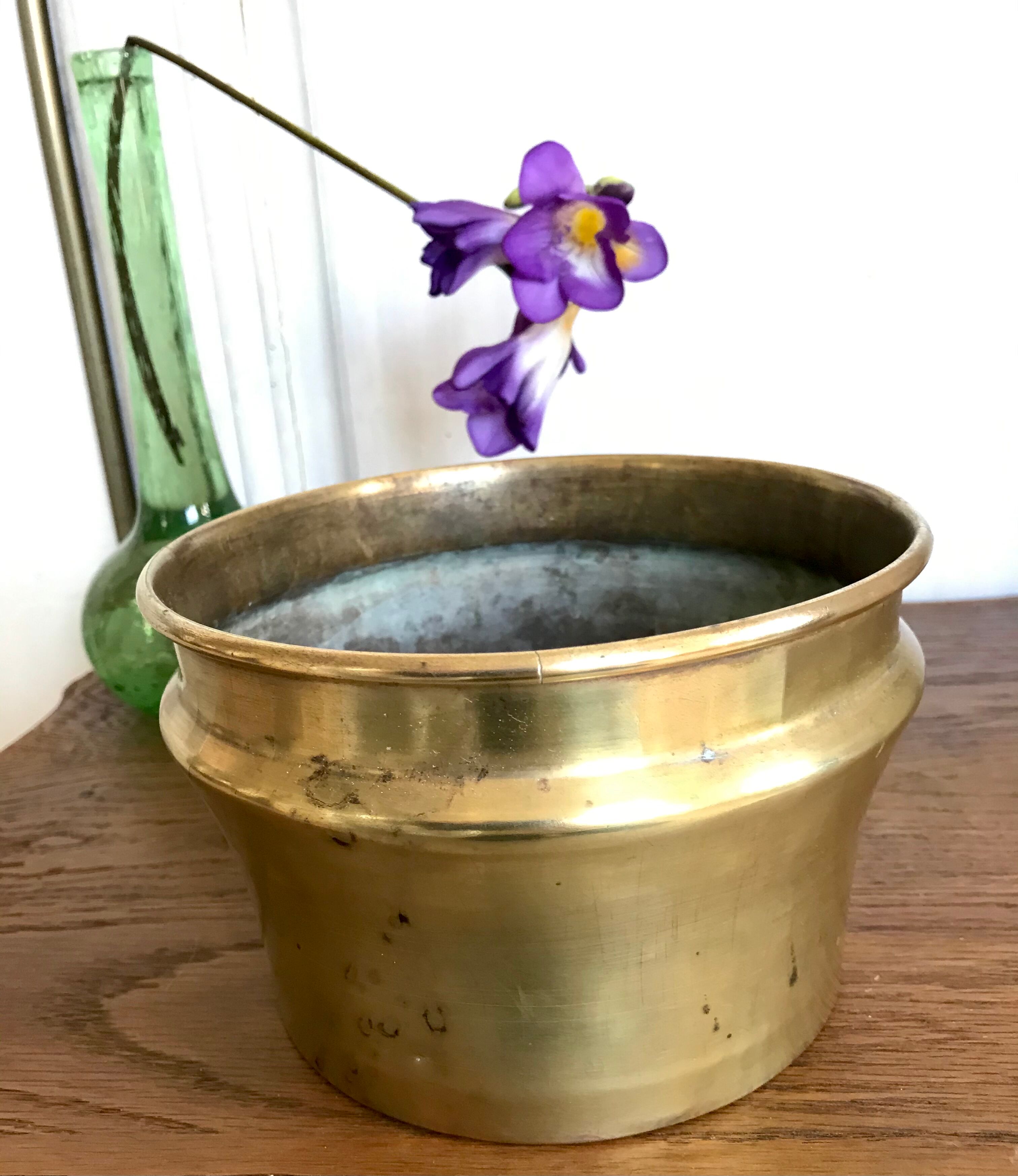 Cache-pot en laiton vintage