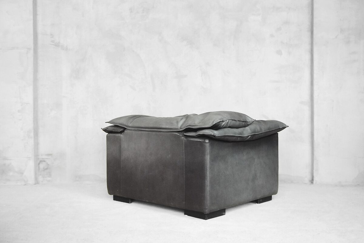 Grey Leather Danish Monza Armchairs by Jens Juul Eilersen for Niels Eilersen, 1970s, Set of 2