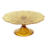 Art Deco Amber Cake Stand Depression Glass 31cm