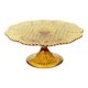 Art Deco Amber Cake Stand Depression Glass 31cm
