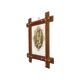 Antique tramp art frame frame wood metal studs late 19th century france