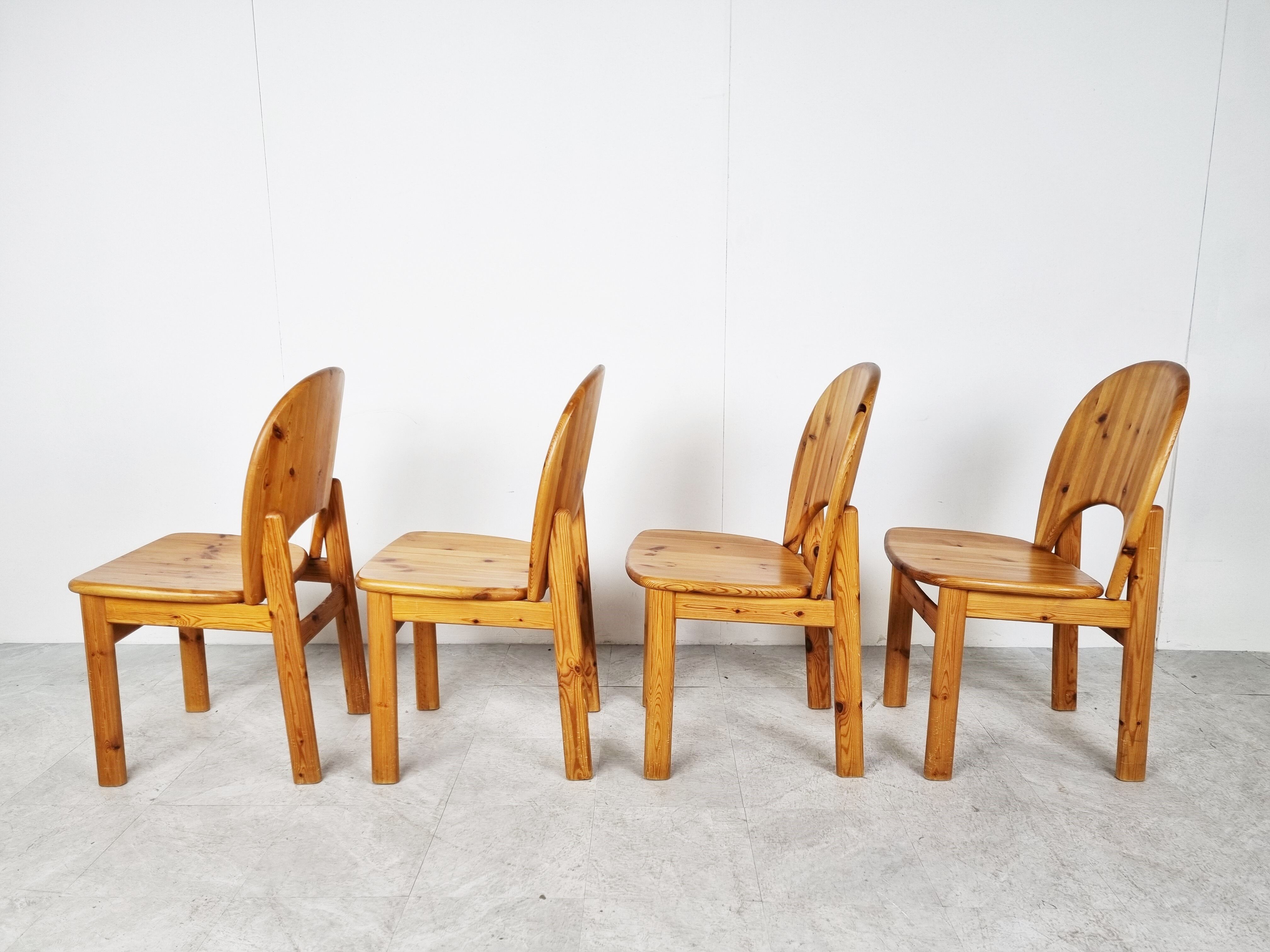 Rainer Daumiller pine wood dining chairs for Hirtshals Savvaerk  1980