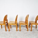 Rainer Daumiller pine wood dining chairs for Hirtshals Savvaerk  1980
