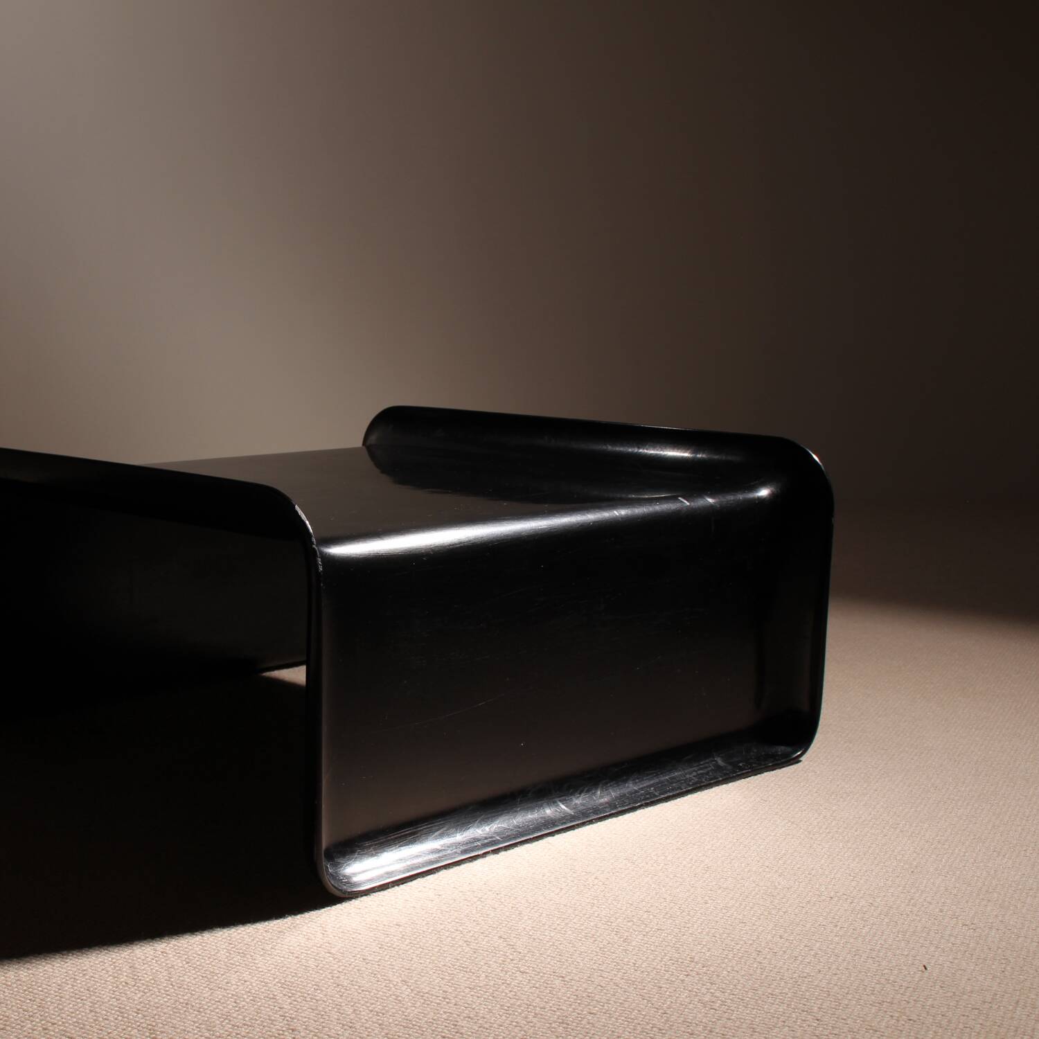Black Fiberglass Coffee Table by Rosenthal | Germany 1970s