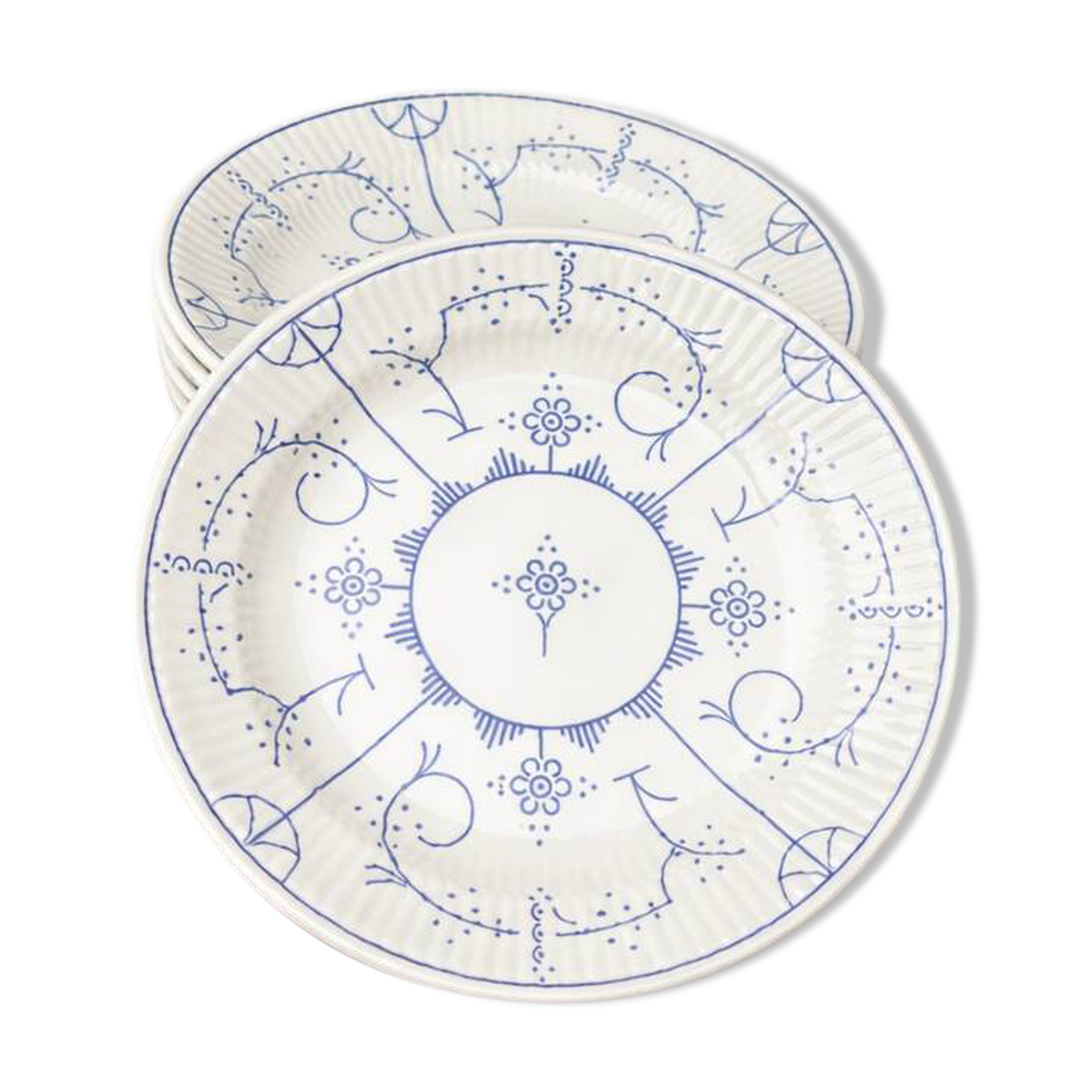 Set of 11 Royal Boch plates – Copenhagen blue decor – Belgian earthenware – Ø