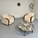 Antique stone and metal coffee table, vintage 70s design