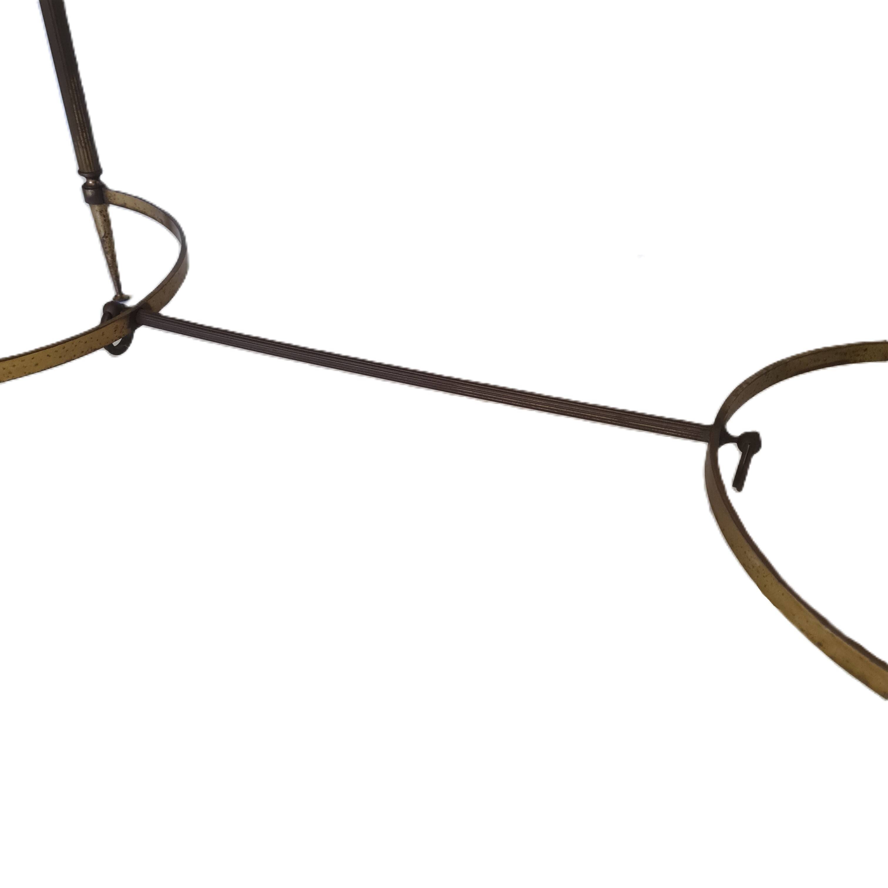 French brass Coffee Table With Smoked Glass Top, 1950s