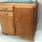 Low mado buffet, marble top, sanded