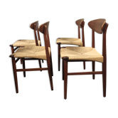 Teak Dining Chairs by Ejnar Larsen & Aksel Bender Madsen, Denmark 1960s