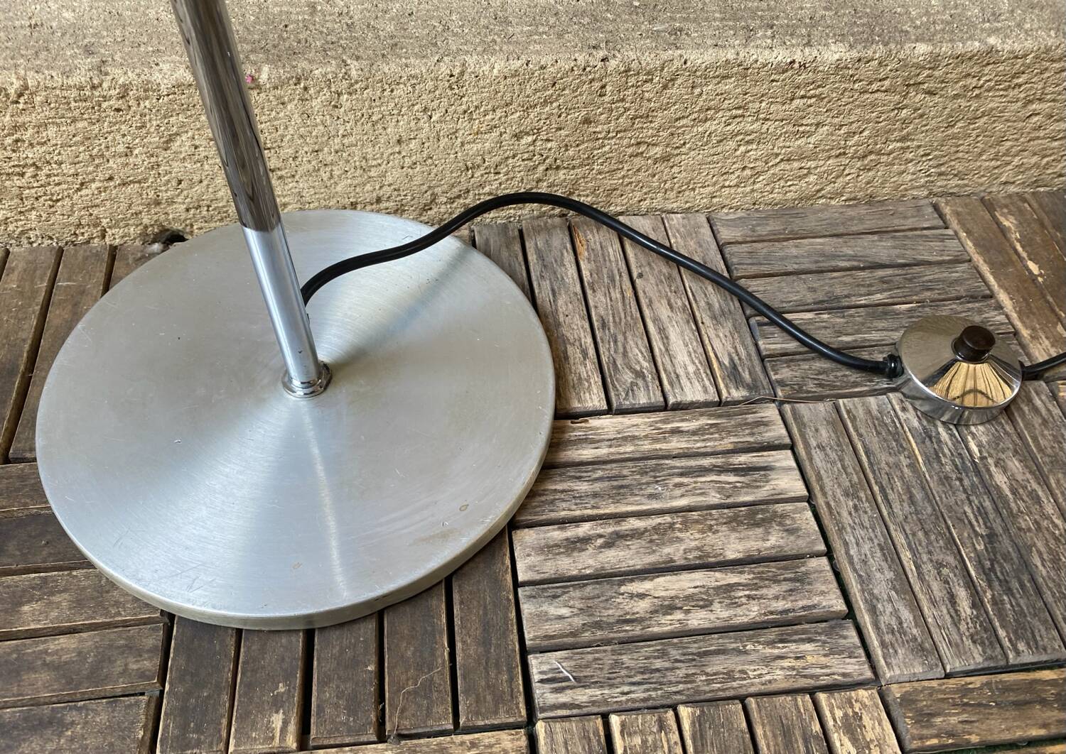 Lampe lampadaire liseuse Delmas vintage années 70 chrome & alu