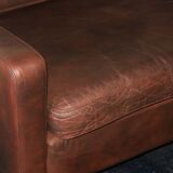 Mid-century danish 3seater sofa in dark brown leather