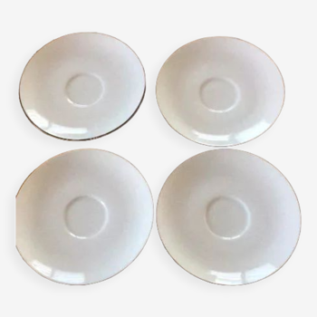 Lot de 4 sous tasses à café en porcelaine