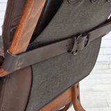 1970s, Norwegian armchair by Jon Hjortdal, furniture leather, bent wood.