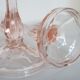 Set of two light pink glass candlesticks from the mid-century, Poland, 1960s.