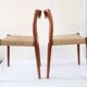 Danish dining chairs in wood and paper cord